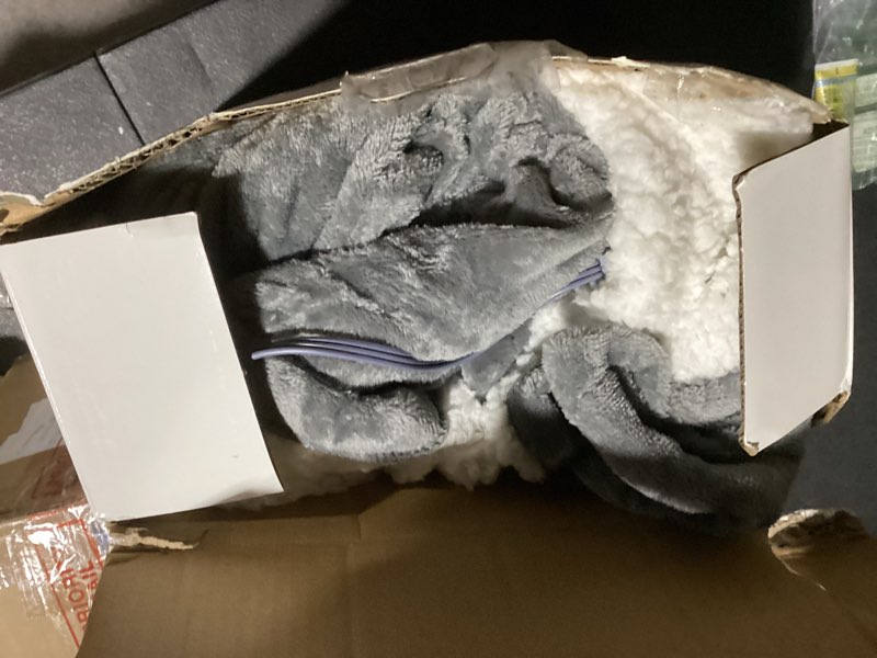 Condition photo showing As Is for westinghouse heated blanket full size, soft flannel to sherpa electric blanket with 10 heating levels, 12 hours auto off, fast heating warming blanket, machine washable, 72x84 inch, light grey light grey full size 72*84"