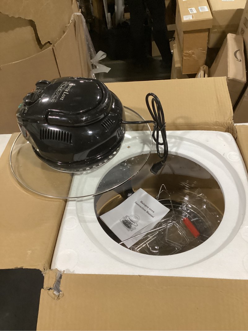 Condition photo showing Good Condition for 20l 3-in-1 glass air fryer, 360 ° circulating heating, high-precision glass body, healthy kitchen baking, toaster, broiler, toaster, steamer, and grill (3)