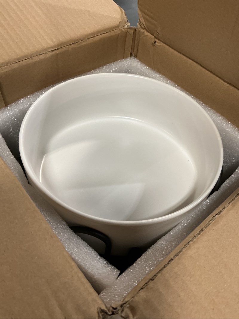 Condition photo showing Good Condition for Elevated Dog Bowls, Ceramic Raised Dog Bowl Set with Anti-Slip and Non-Tip Metal Stand, 2 Pack Pet Food and Water Feeding Bowls for Small and Medium Dogs (White,7.6 Cups) 7.6 Cups | 2 Pack | For Large Dogs White