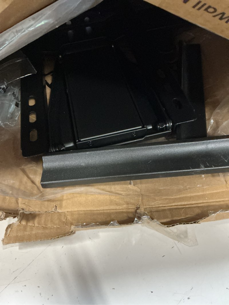 Condition photo showing As Is for putorsen ultra-slim tv wall mount for most 43-90 inch tvs, 0.77" thin low profile full motion bracket, max vesa 600x400mm, holds up to 110lbs, fits 16/18" studs short arm