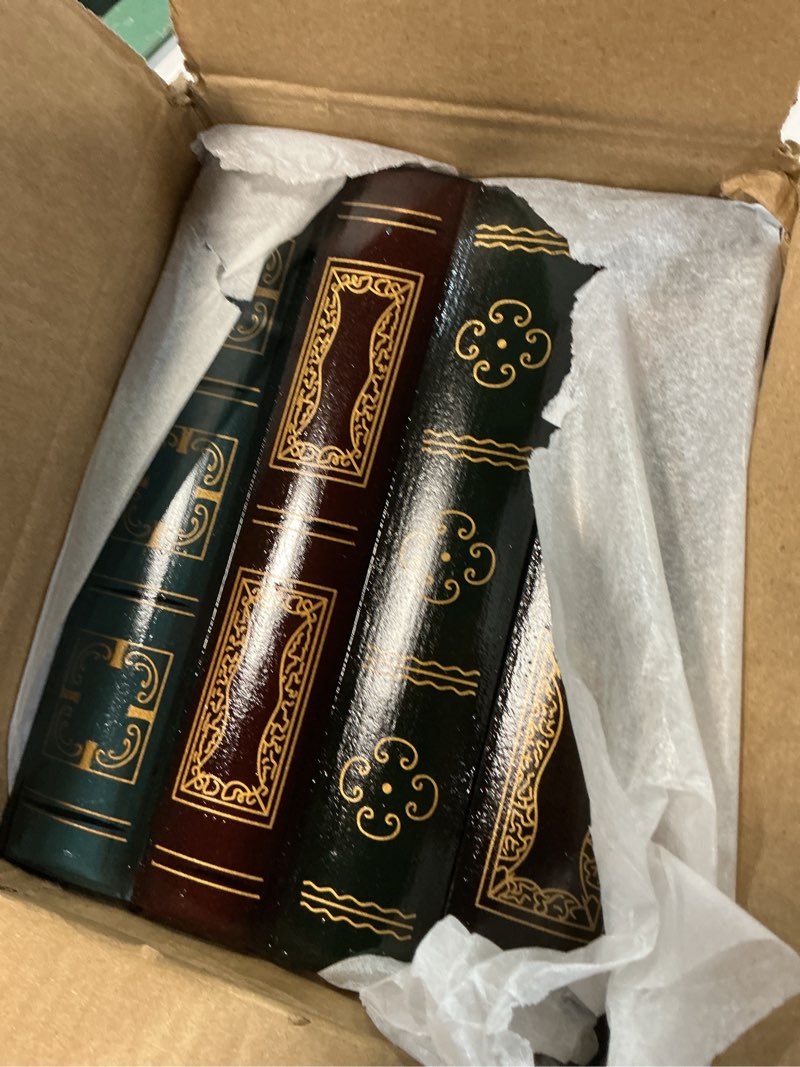 Condition photo showing New/Like New for tosnail 2 pack decorative book boxes wooden antique book decorations vintage storage box