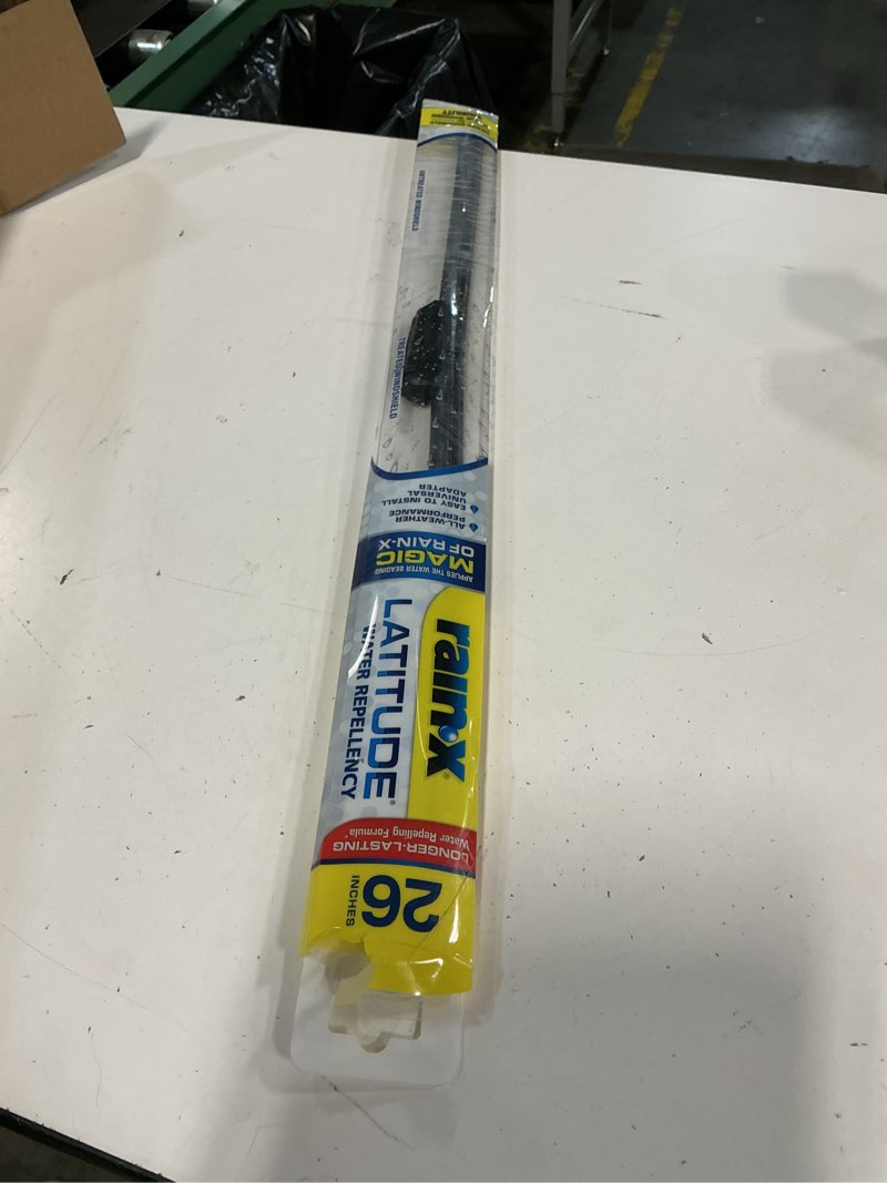 Condition photo showing As Is for rain-x 5079281-2 latitude 2-in-1 wiper blades, 26 inch windshield wipers (pack of 1), automotive replacement windshield wiper blades with patented rain-x water repellency formula 26" latitude