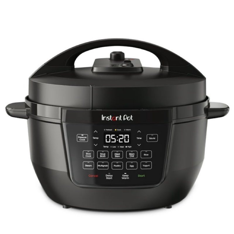Instant Pot 7.5 Qt RIO Wide Base 7-in-1 Multi-Cooker, Pressure Cooker, Slow Cook & more, Black