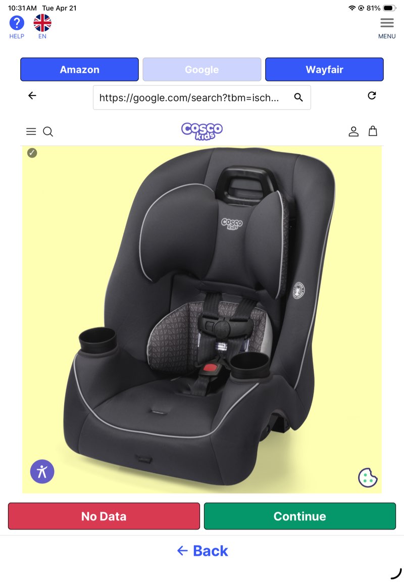 kids easy elite slim all-in-one convertible car seat, grey glphys, unisex