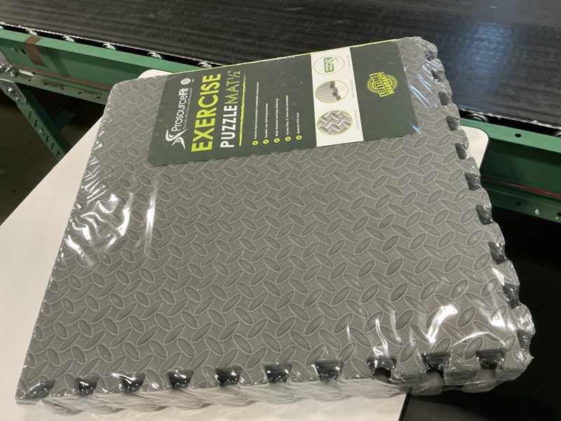 Condition photo showing New/Like New for ProsourceFit Puzzle Exercise Mat ½ in, EVA Interlocking Foam Floor Tiles for Home Gym, Mat for Home Workout Equipment, Floor Padding for Kids, Grey, 24 in x 24 in x ½ in, 24 Sq Ft - 6 Tiles