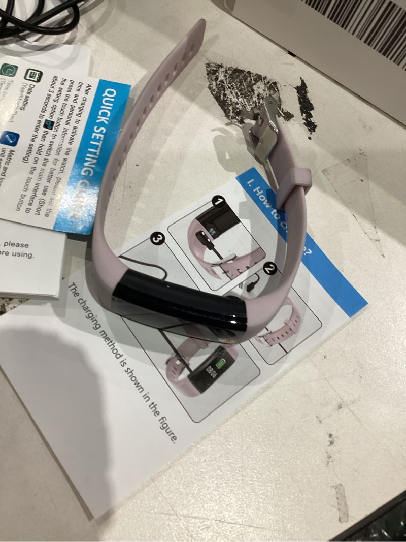 Condition photo showing As Is for GRV Fitness Tracker Non Bluetooth Fitness Watch No App No Phone Required Waterproof Pedometer Watch with Steps Calories Counter Sleep Tracker for Men Women Parents Pink