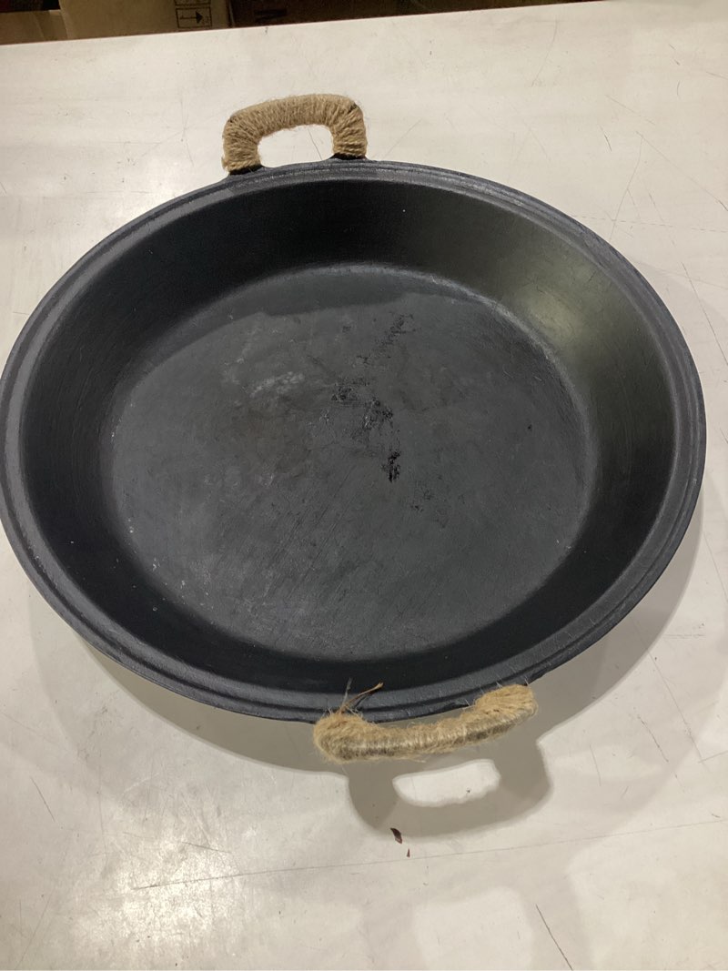 Condition photo showing As Is for (missing parts) wangyuanji cast iron skillet set - 3-piece (6/8/10 inch) uncoated raw iron frying pans - traditional heavy duty cookware for oven, grill, campfire - requires seasoning for natural non-stick 6inch/8inch/10inch