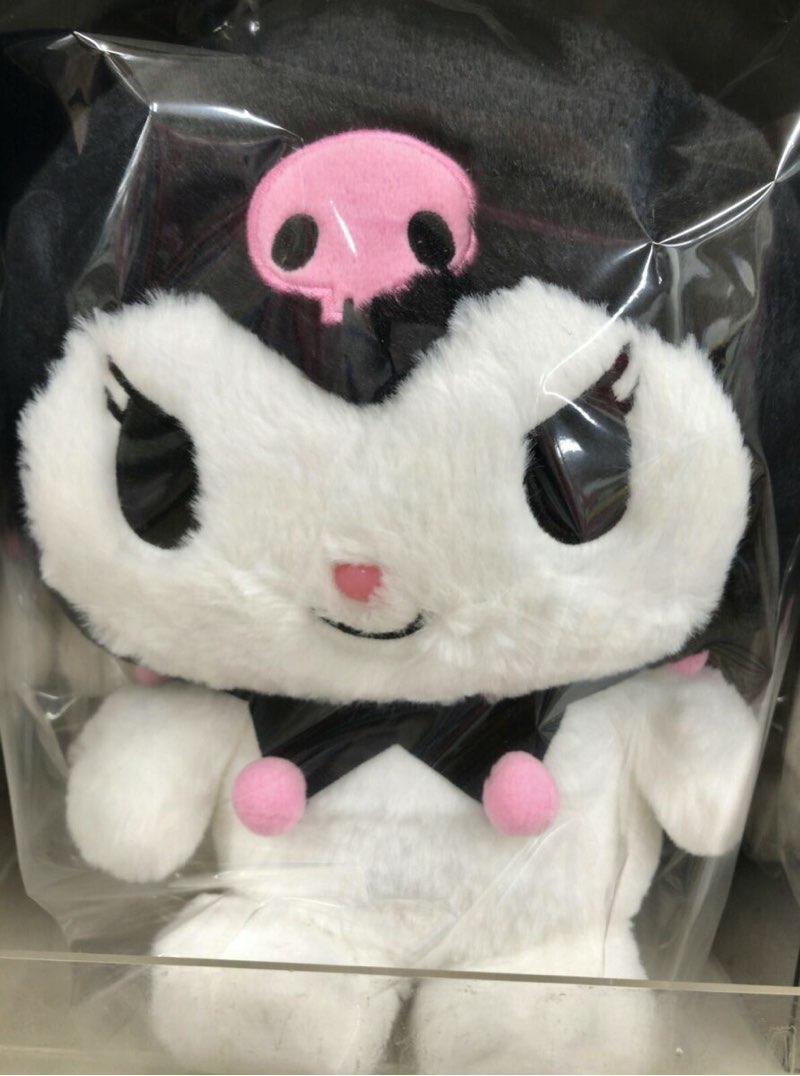 Sanrio Kuromi Fluffy Stuffed Toy M Size Plush Doll 147936-20 New Gift JP