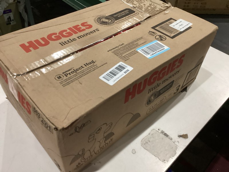 Condition photo showing New/Like New for Huggies Size 3 Diapers, Little Movers Baby Diapers, Size 3 (16-28 lbs), 168 Count (6 Packs of 28), Packaging May Vary