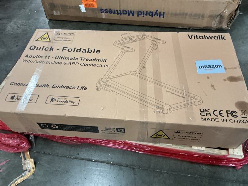 Condition photo showing Good Condition for Foldable Treadmill with 15% Auto Incline & 10MPH - Commercial 3.5HP Brushless Quiet, 18"x48" Wide Running Deck, Walking Pad Treadmill for Home Gym Office, 350lbs Capacity, APP - No Installation