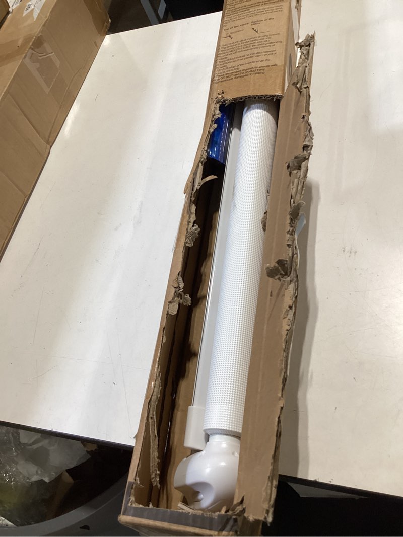 Condition photo showing As Is for miumoon 50 inch retractable baby gates 34 inch tall, retractable gate with reinforced strip design to prevent crawling through, retractable dog gate for stairs, doorways, hallways white 34" tall x 50" wide