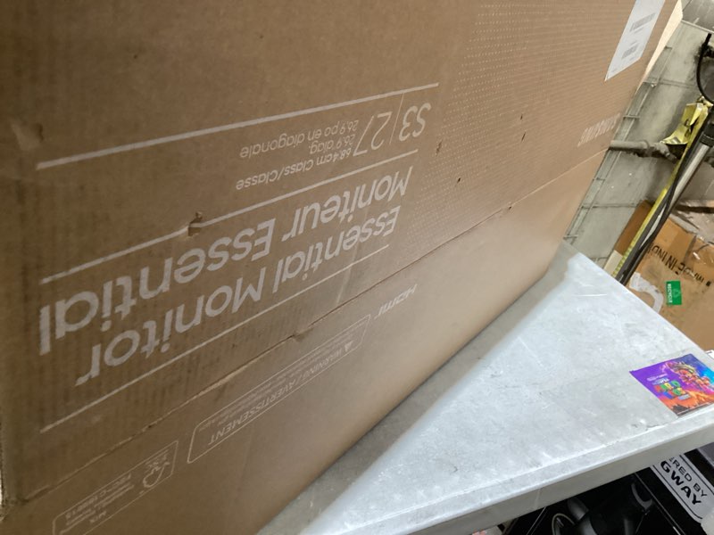 Condition photo showing As Is for incomplete missing power cord and stand*samsung 27\" essential s3 (s36gd) series fhd 1800r curved computer monitor, 100hz, game mode, advanced eye comfort, hdmi and d-sub ports, ls27d366ganxza, 2024