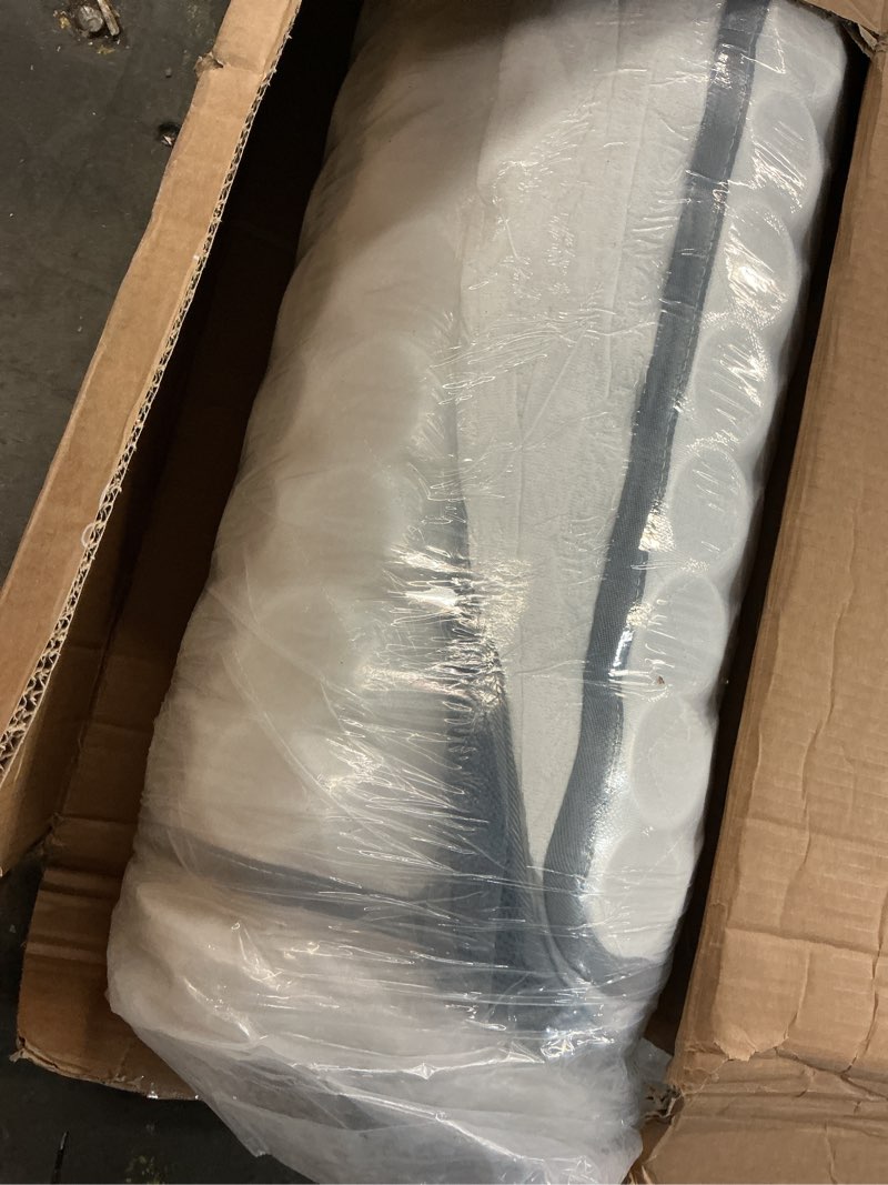 Condition photo showing New/Like New for queen size mattress, 14 inch hybrid mattress in a box, gel memory foam individually wrapped pocket coils innerspring pressure relief, firm