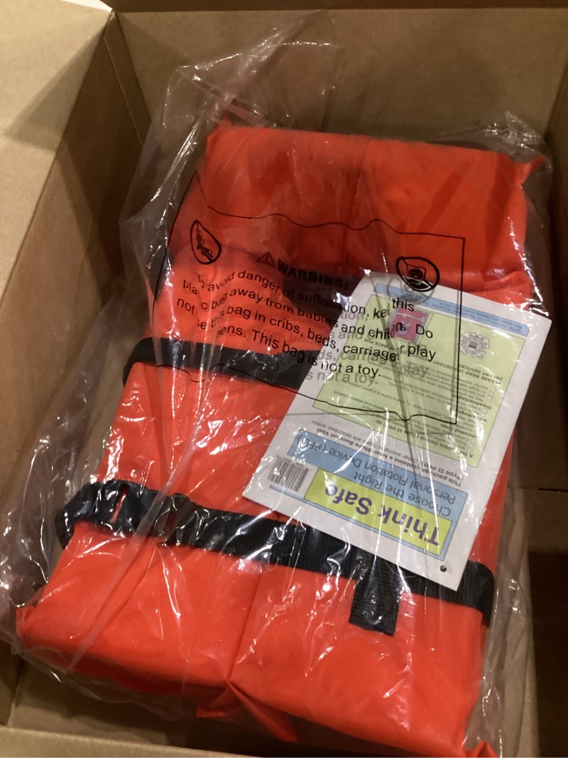 Condition photo showing New/Like New for seachoice life vest, type ii youth one size orange
