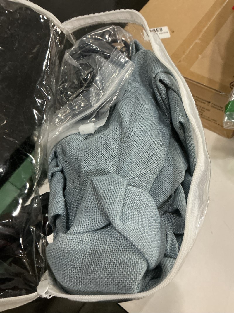 Condition photo showing Good Condition for miulee pinch pleated stone blue linen curtains 84 inches long 2 panels for bedroom living room, soft thick linen textured window drapes back tab hooks semi sheer light filtering dusty blue decor stone blue 40"w x 84"l (pack of 2)