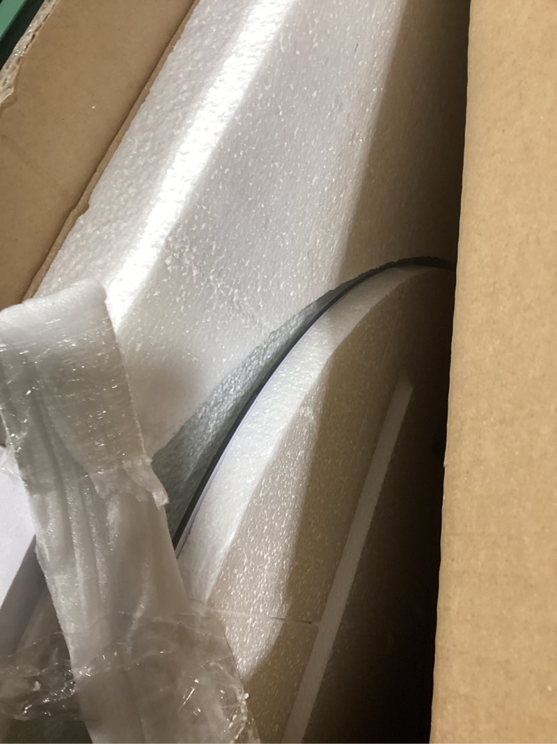 Condition photo showing New/Like New for frameless wall oval bathroom mirror, 24"x36" wall mirror with 15mm beveled edge, shatterproof tempered glass, farmhouse mirrors for over sink, bedroom, entryway (horizontal or vertical) 36"l x 24"w