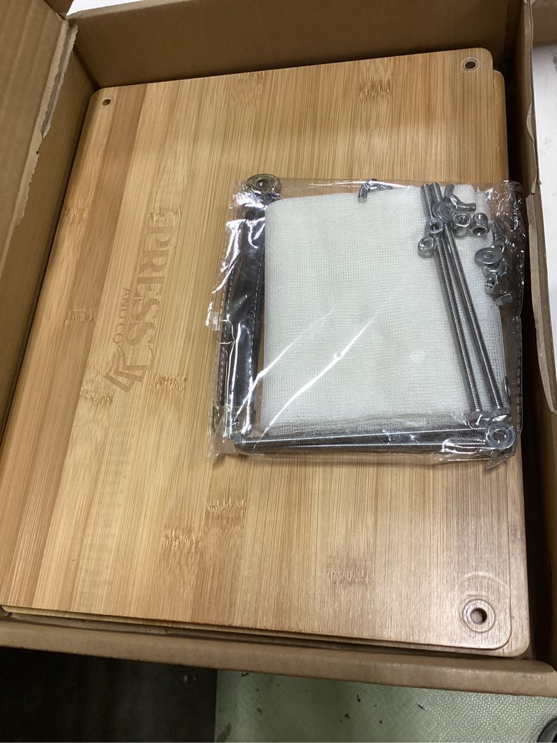 Condition photo showing Good Condition for pressandco book press – 14.6" x 11.6" wooden bookbinding press with leather handle for binding books, repair, rebinding & paper craft – includes tools: 10 binder boards & bookbinding cloth