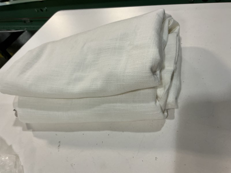 Condition photo showing Good Condition for ( just one piece  )textured cotton room darkening curtain, 48x96, white