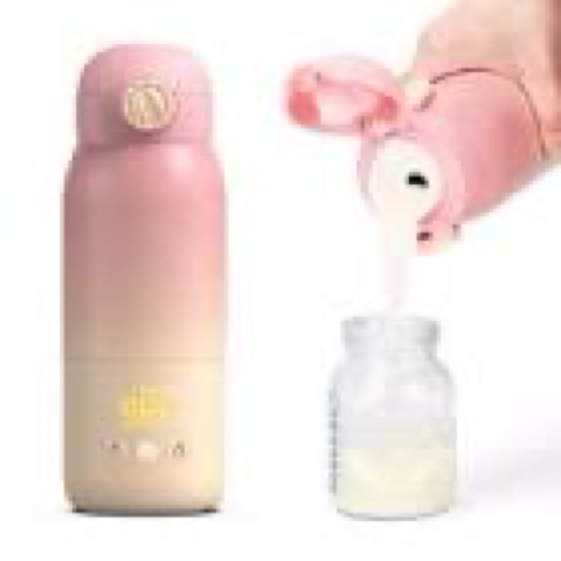 portable bottle warmer for travel - 12oz cordless milk warmer, dual heating modes for breast milk & 