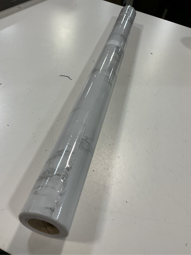 Condition photo showing New/Like New for white/gray glossy marble contact paper wallpaper 23.6"x197" peel and stick wallpaper self adhesive thick removable waterproof diy vinyl film for kitchen countertops cabinet furniture refurbishment 23.6" x 197"