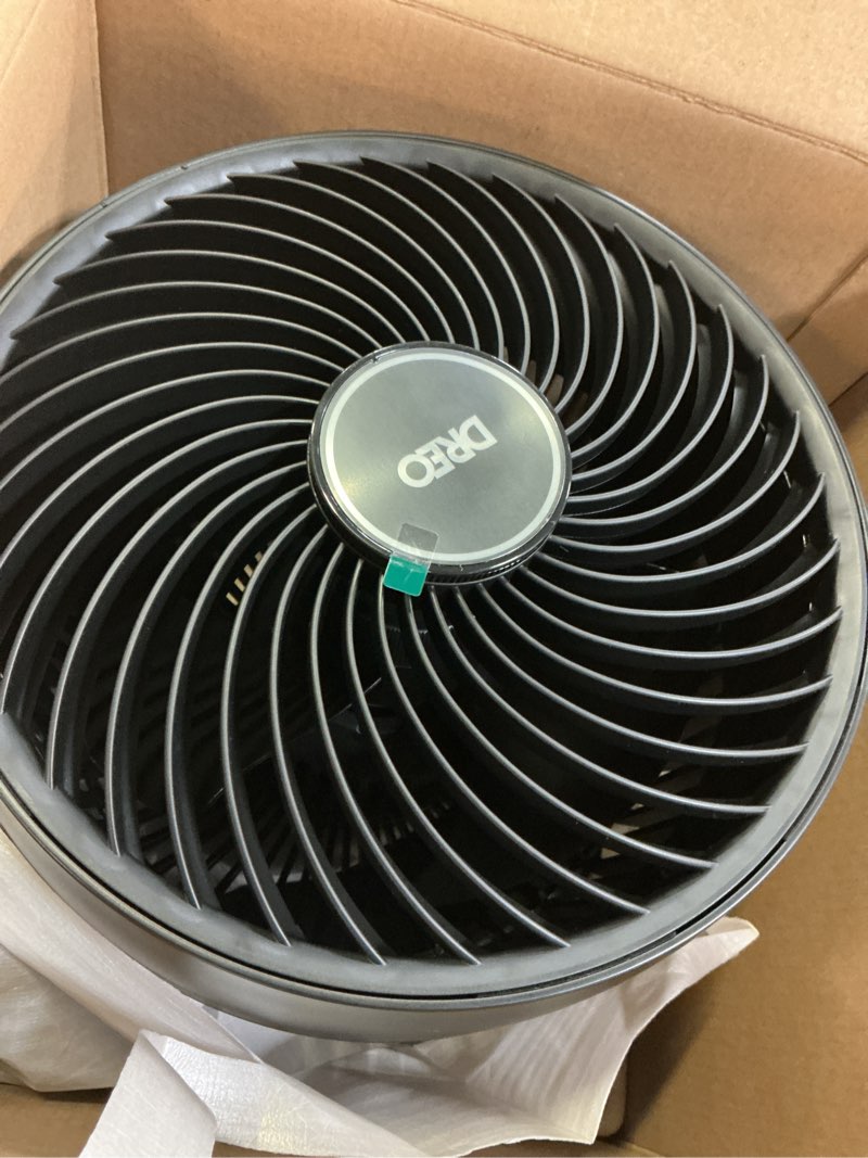Condition photo showing Good Condition for dreo 7-inch portable oscillating table fan, 70ft of powerful airflow, 120-degree manual tilt, 3-speeds, black