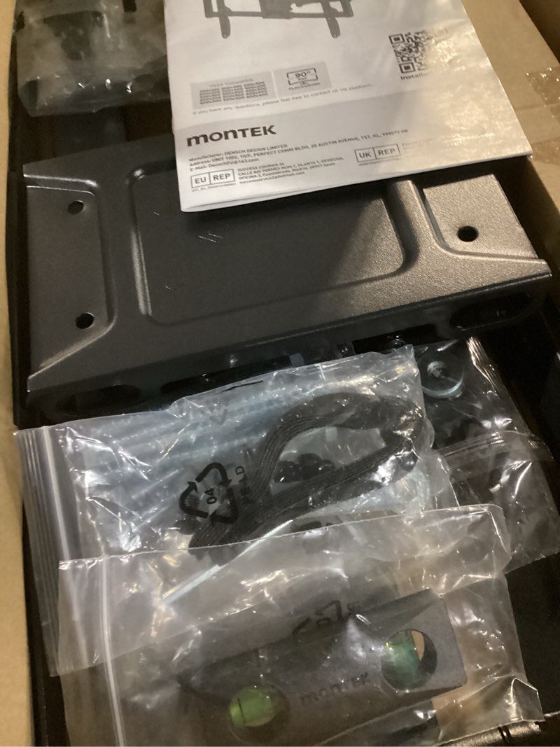 Condition photo showing New/Like New for montek heavy duty tv wall mount for 37-90 inch tv up to 165lbs, 4x load tested, full motion with dual articulating arms, tool-free tilt, swivel & extend, vesa 200x100 to 600x400, fits 12“/16" studs 37-90" full motion tv wall mount