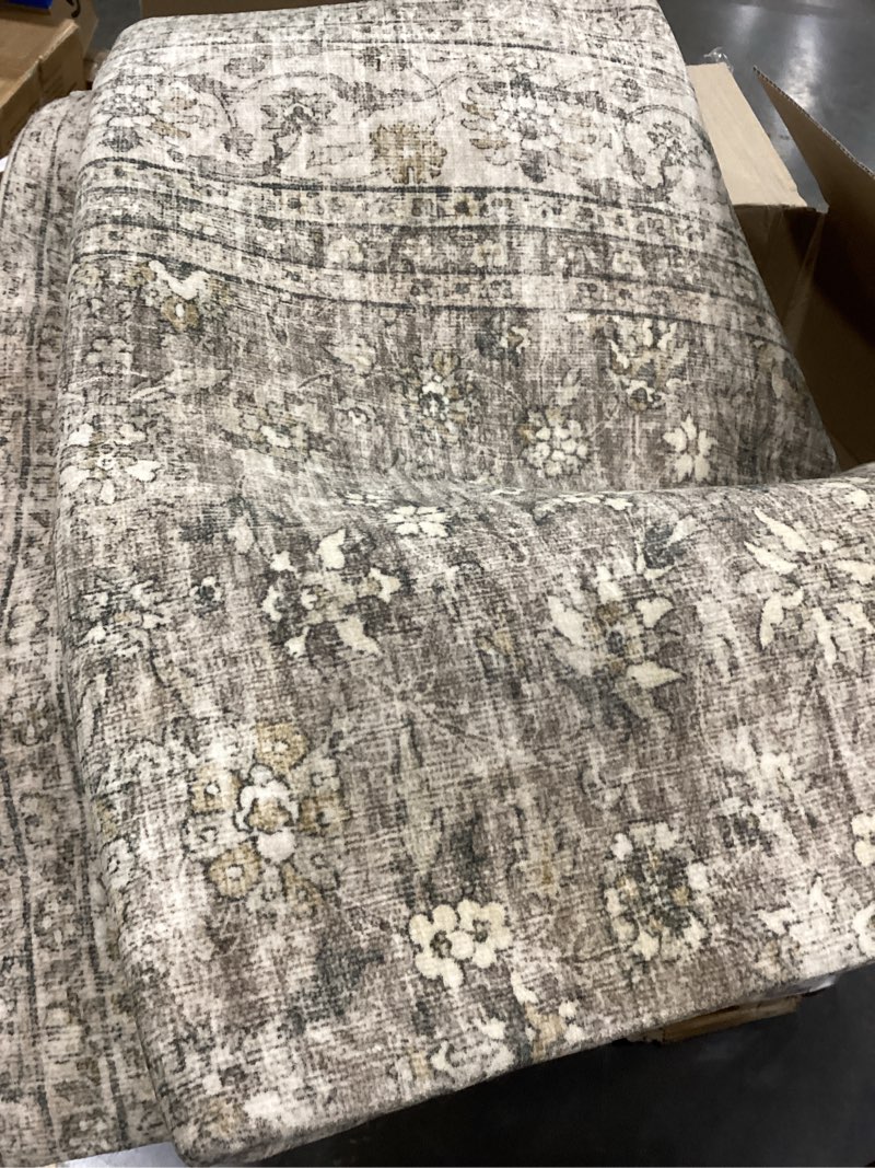 Condition photo showing As Is for indoor area rug for living room,bed room ,medium size ,green beige
