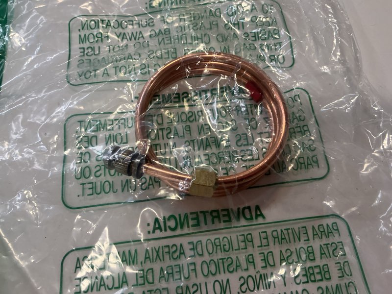 Condition photo showing As Is for (Incomplete) MCAMPAS Pilot Tube 3/16\" OD X 20\" Copper Pipe Bendable Range Oven Burner With 2065643 Valve 3/16\" x 20\" Copper Range Pilot Tube with Single Valve