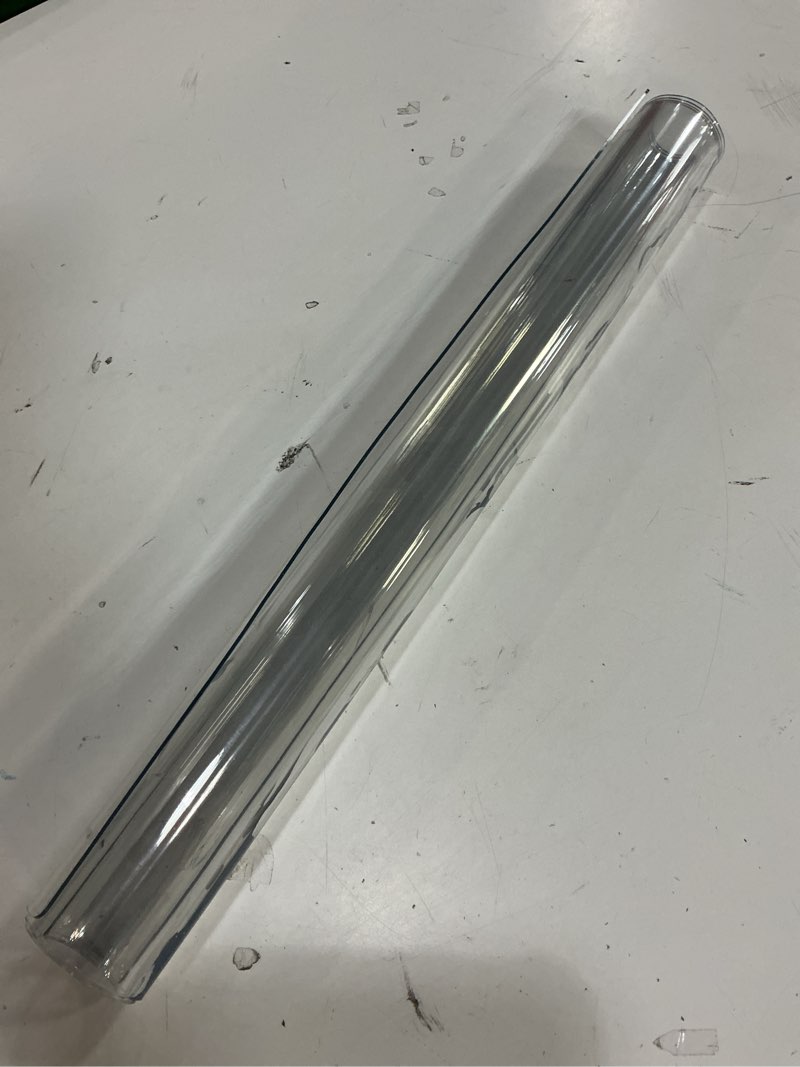 Condition photo showing As Is for clear 18" x 32" table cover protector, pvc desk mat, 1.5mm thick
