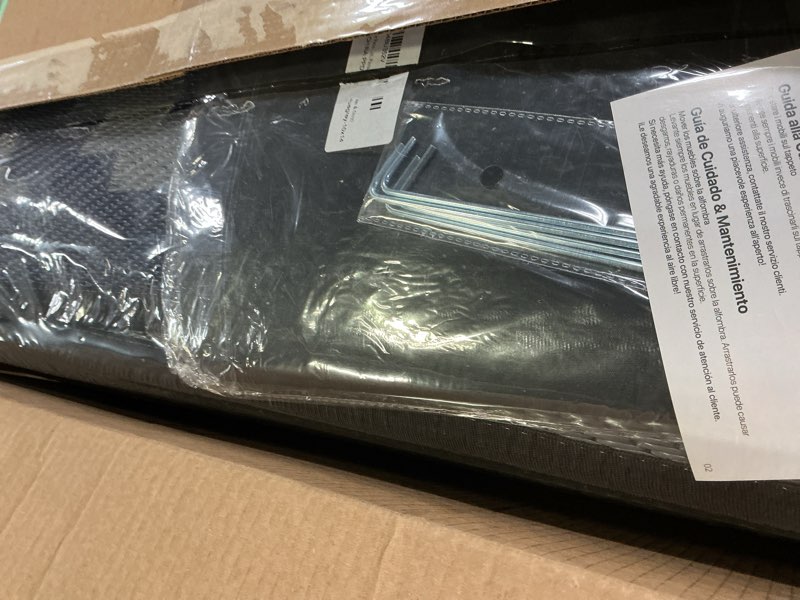 Condition photo showing New/Like New for genimo outdoor rug for patio clearance, 10'x14' waterproof camping mat, reversible plastic straw rugs for rv, camper, balcony, backyard, picnic, deck (blue & grey) blue&grey 10' x 14' (rectangular)