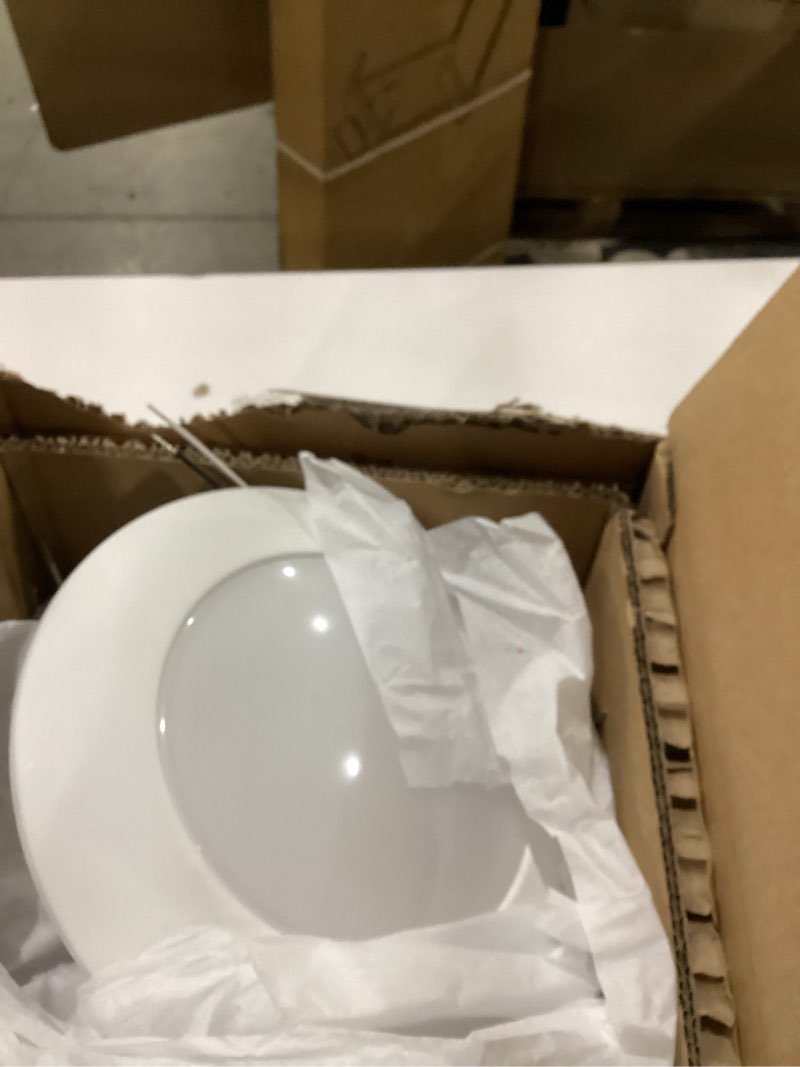 Condition photo showing New/Like New for Halo surface light Inch LED Ceiling Light - Dimmable 5CCT Ultra Thin Surface Mount Lighting, 120V 15W 1200LM Edge-lit Flat Panel Light with Junction Box for Bedroom, Closet, No Flicker, 8 Inch 4Pack White
