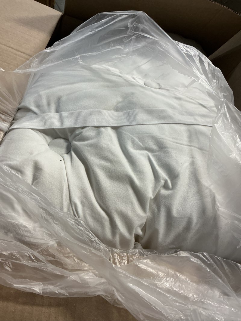 Condition photo showing As Is for headboard pillow full king queen twin, large reading pillow bolster backrest pillow wedge positioning support pillow for sofa bed lumbar pad full size,white,59"/150cm(queen) 59"/150cm(queen) white