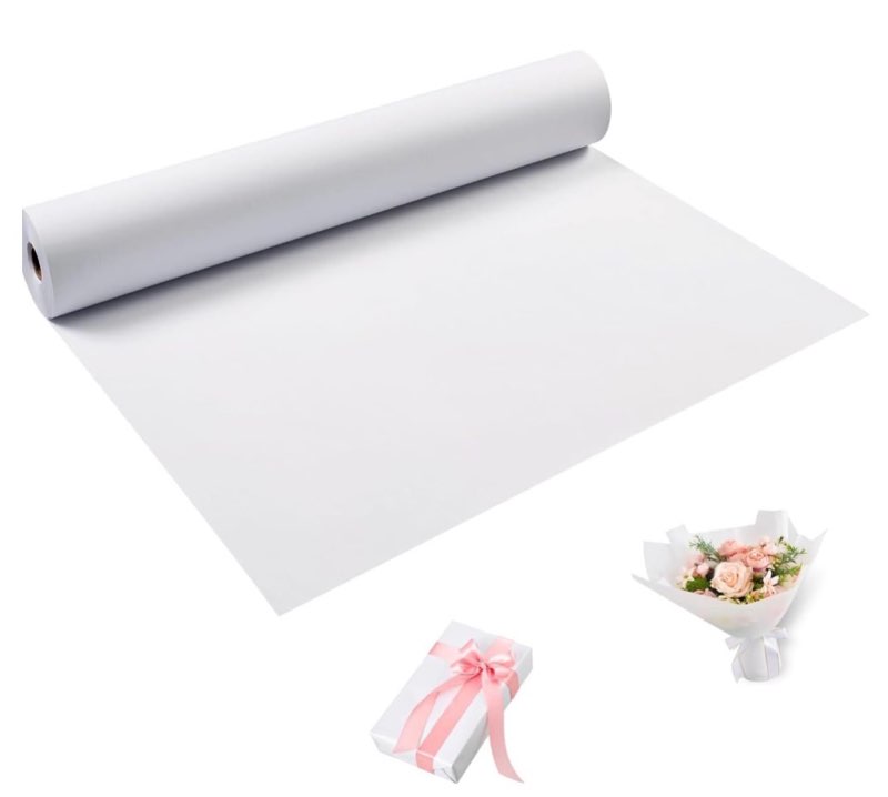 White Wrapping Paper Roll 30"x 2400" Craft Paper Roll for Drawing Painting Art Supplies, White Paper
