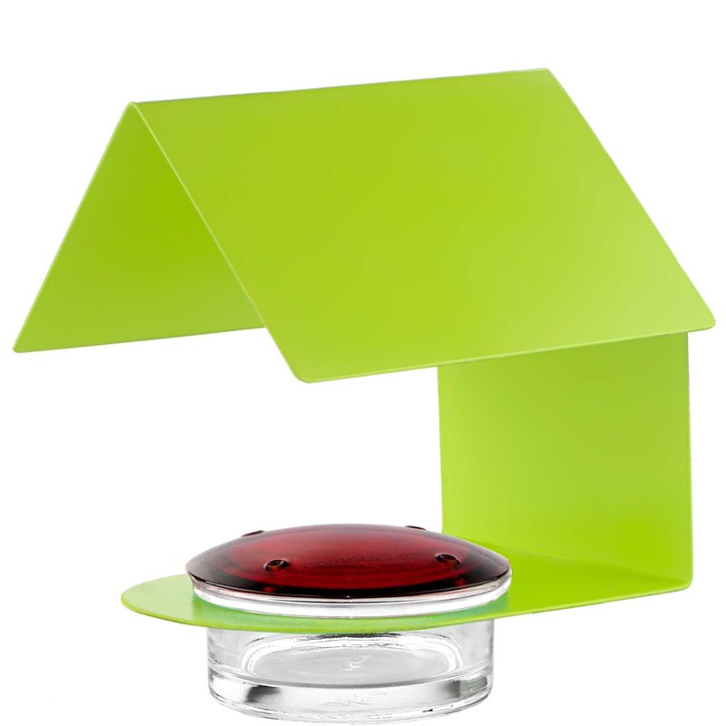 Mosaic Birds Recycled Glass & Metal Humming Bird Feeders for Outdoors - Hanging Bird House for Lawn Decor - Lime Green