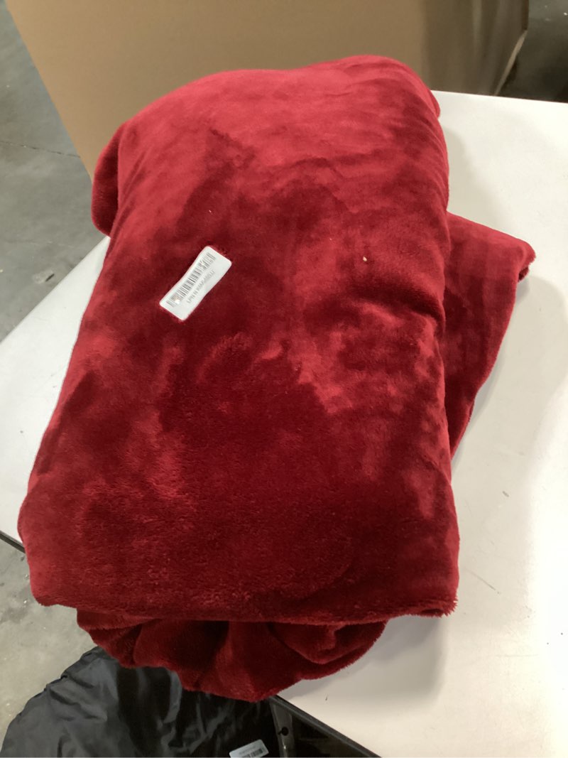 Condition photo showing As Is for LBRO2M Sherpa Fleece Bed Blanket Twin Size Super Soft Fuzzy Plush Warm Cozy Fluffy Microfiber Couch Throw Velvet Double Reversible Luxurious Blankets,Red Red Twin(65x90 Inches)