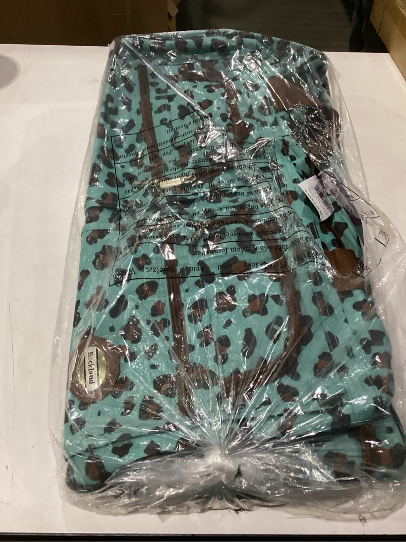 Condition photo showing New/Like New for Rockland Rolling Duffel Bag, BLUELEOPARD, 22" 22" BLUELEOPARD