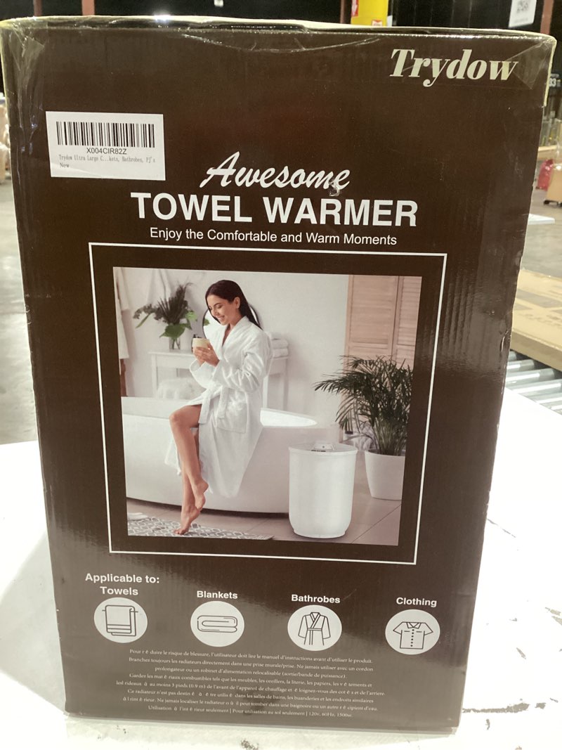 Condition photo showing Good Condition for Ultra Large Capacity Towel Warmer Bucket, Rapid Heating with Timer, One-Button Digital Display Control, Safety Lock, Gifts for Him & Her, Auto Shut-Off, Fits 2 Large, Blankets, Bathrobes, PJ's White
