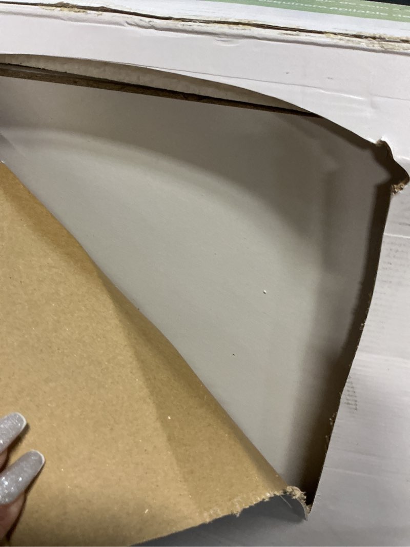 Condition photo showing As Is for closetmaid brightwood 31.75-in x 19.67-in d white solid shelving wood closet corner shelf (3 shelves)