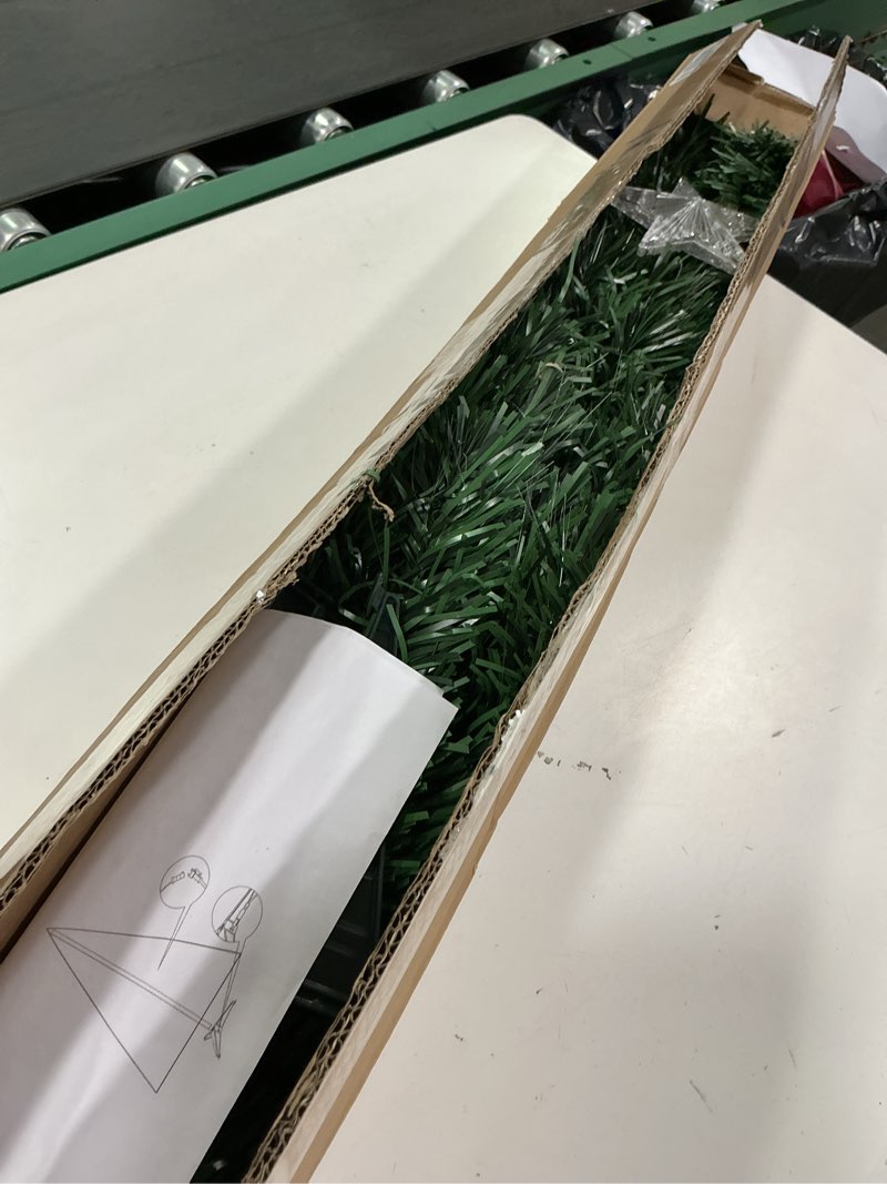 Condition photo showing As Is for 4FT Fiber Optic Green Christmas Tree Artificial Tree with Stand,Pre-lit Full Xmas Tree with Top Star Perfect for Indoor Holiday Decoration 4ft Green