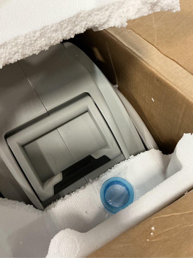 Condition photo showing As Is for 5/8" x 110 ft retractable garden hose reel by hozereel, uv resistant hose reels - automatic slow self retract wall mount hose reel enclosed storage, any length lock 180° swivel, 10 pattern nozzle 5/8" 110 ft hose & reel