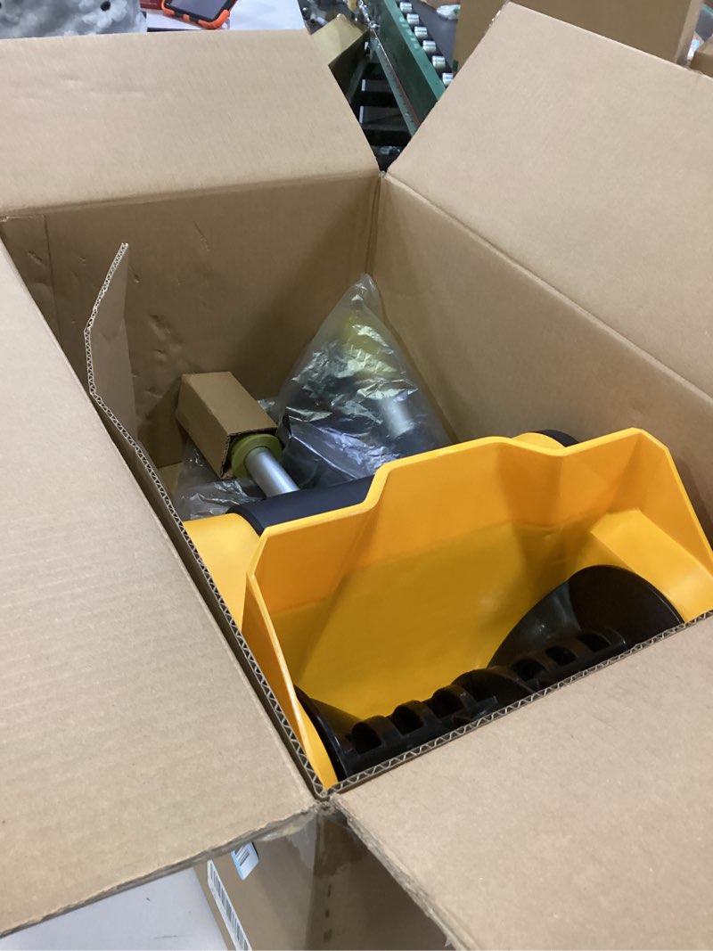 Condition photo showing New/Like New for Cordless Snow Shovel Compatible with DeWalt 20V Battery, 12" Electric Snow Blower with 20FT Max Throw & Adjustable Handle & Safety Switch, Snow Thrower for Driveway, Deck, Patio, Steps (NO Battery) Yellow