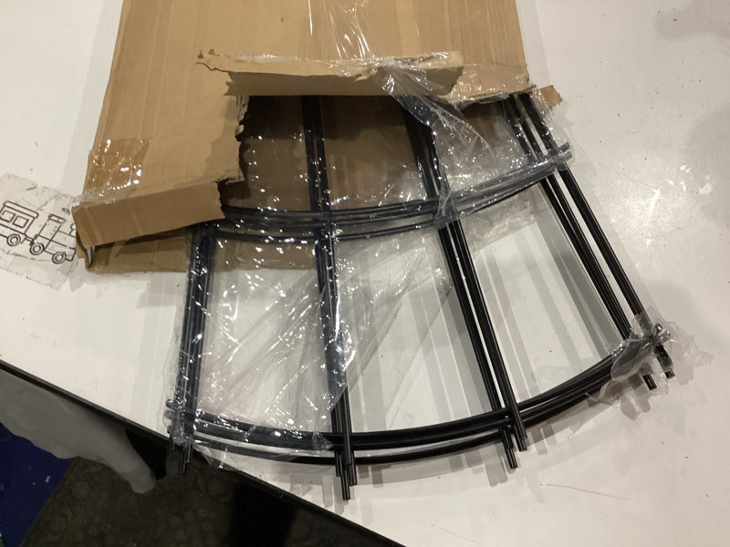 Condition photo showing As Is for 4 pack 32'' indoor plant trellis for potted plants, metal garden trellis for climbing plants outdoor, black coated flower pot trellis for climbing plants houseplants vine ivy 32" fan shape