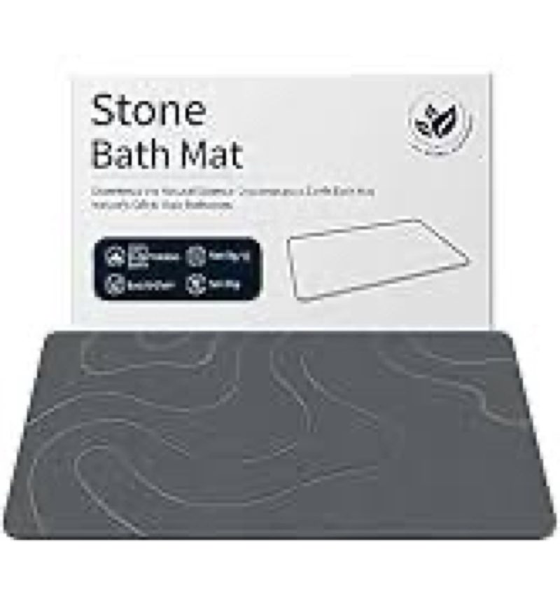 ZIKIBL Stone bath mat Diato asy clean24” 16 grey