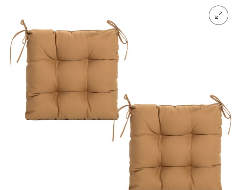 ARTPLANT Outdoor Dinning Seat Pads Cushions with Tie 19"x19"x4",Square Wicker Outdoor Tufted Chair Cushion,Set of 2