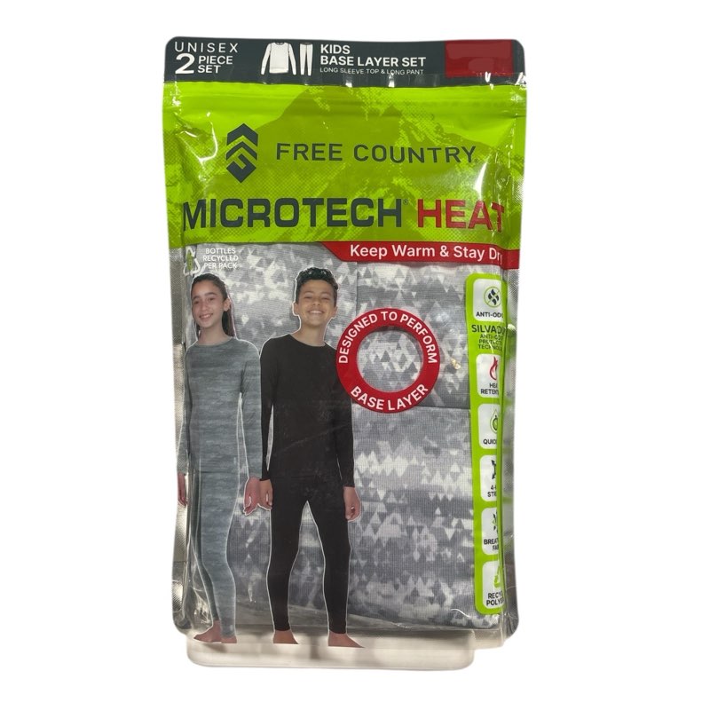Camo Free Country Kids Microtech Heat Base Layer Set Size Medium 7/8