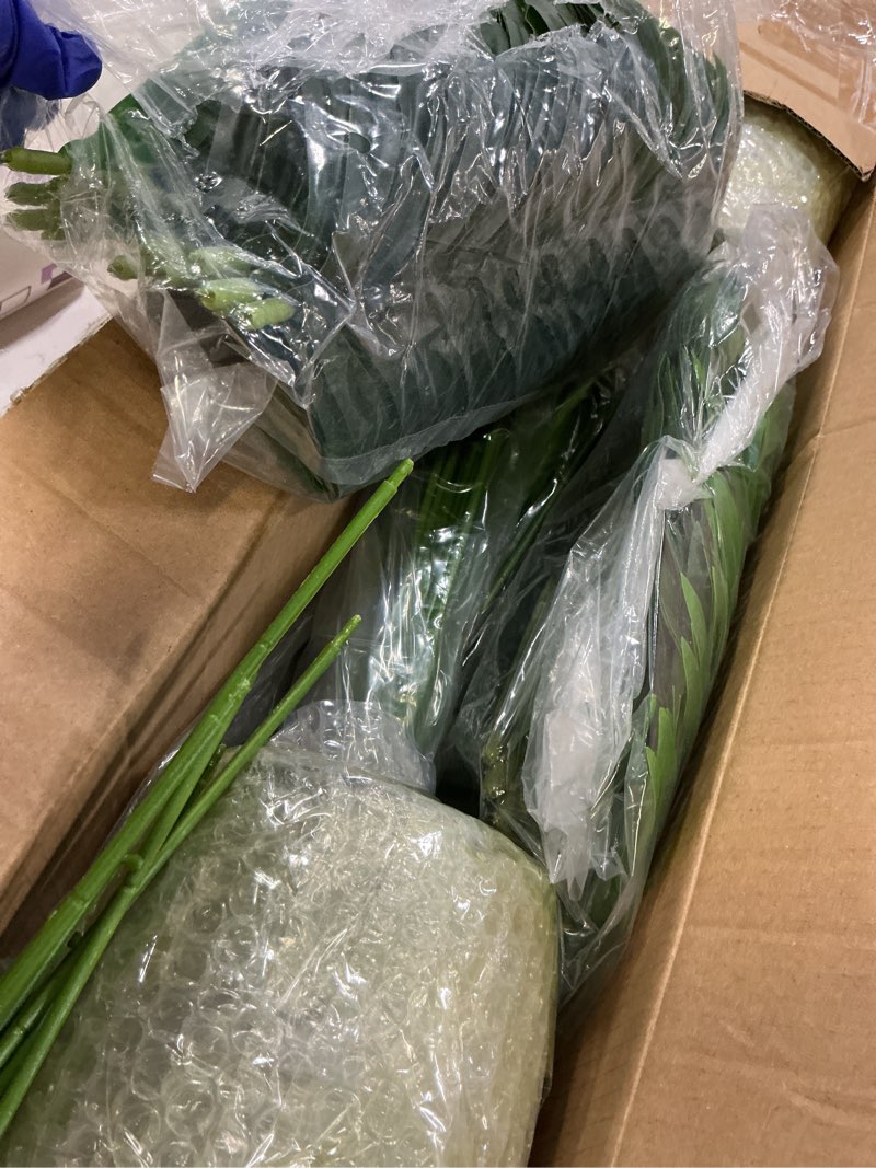 Condition photo showing Good Condition for 4ft 2pcs large artificial plants fake palm tree tropical palm leaves faux palm plants tall tree indoor real touch plastic monstera leaves for home garden outdoor office decor (4ft/125cm-2pcs)