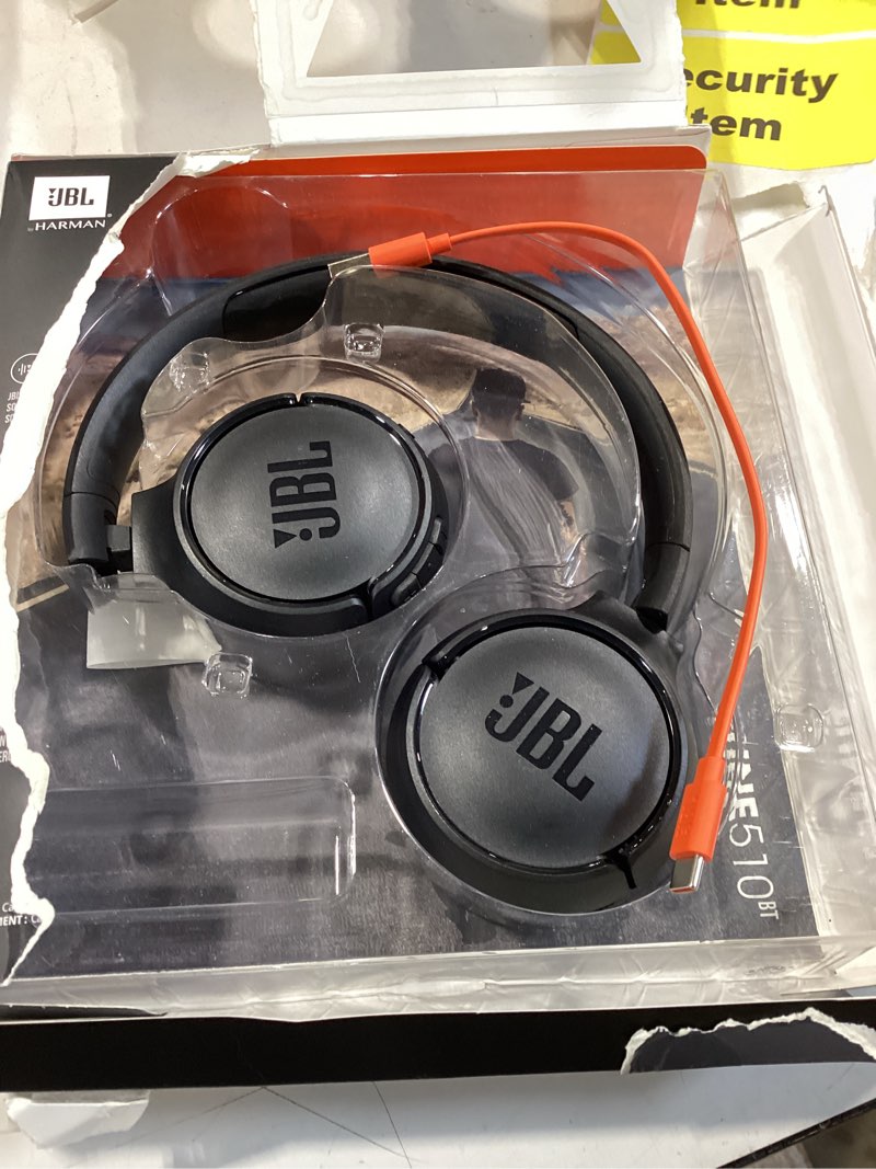 Condition photo showing As Is for jbl tune 510bt - bluetooth headphones with up to 40 hours battery, microphone for call, foldable and comfortable, android and ios compatible (black) black one size headphones