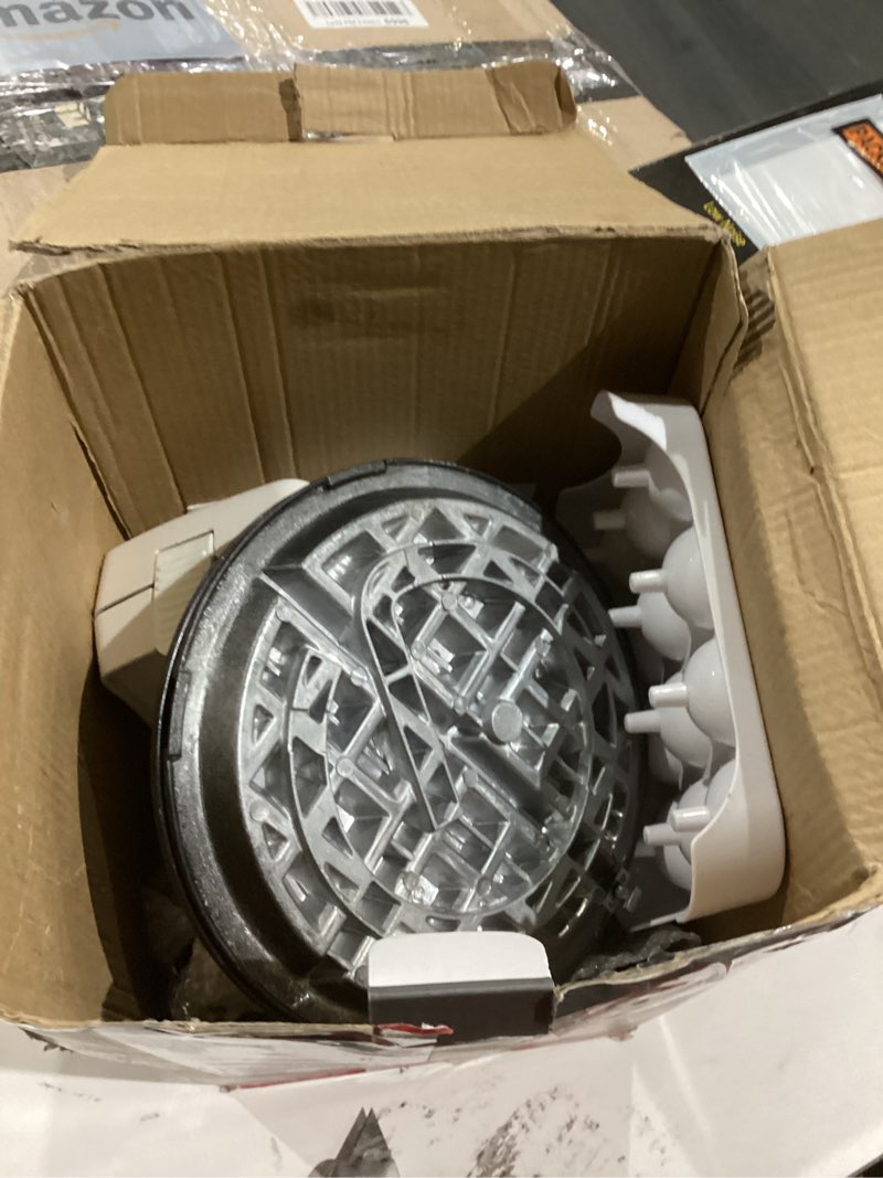 Condition photo showing As Is for Thick Belgian Waffle Maker with 3 Removable Plates, 7” Non Stick Belgian Waffle Iron Removable Plates, 3 in 1 Mini Donut Maker Machine, Cake Pop Maker Machine Set with Accessories & Tools 3 in 1 Dessert Maker