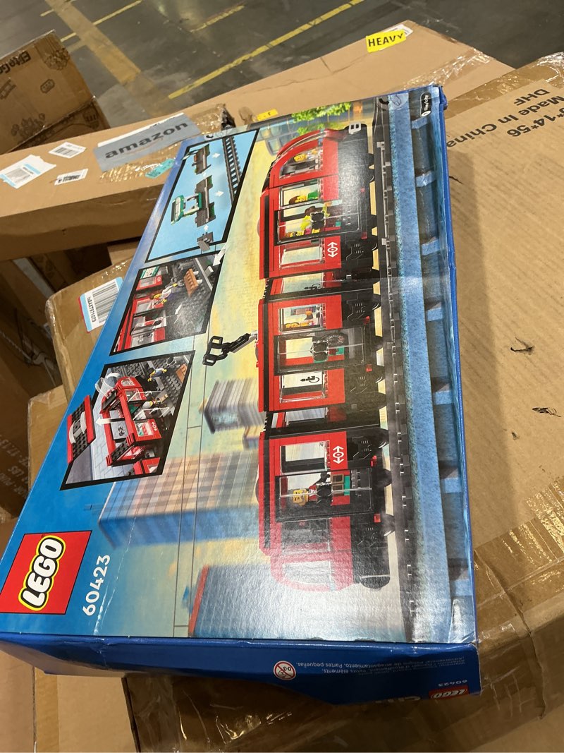 lego city downtown streetcar and station train set - kids toy train building set for pretend play & imagination, ages 7+ - gift ideas for boys & girls birthdays - 60423