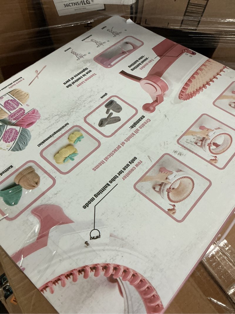 Condition photo showing Good Condition for sentro 48 needles knitting machine with electric adapter, smart weaving loom round spinning crochet knitting machines with row counter and crank handle adapter hex steel bit for automatic knit